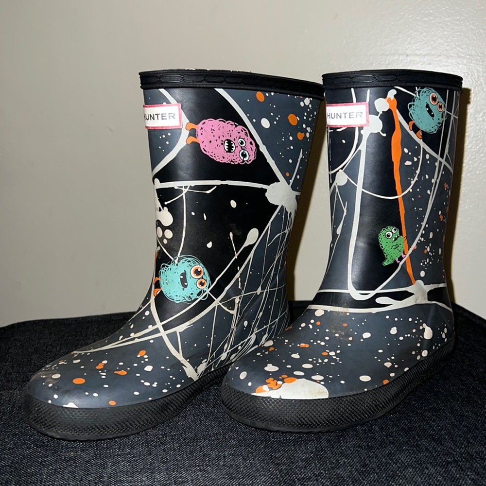 Boys multi colored Hunter Boots.